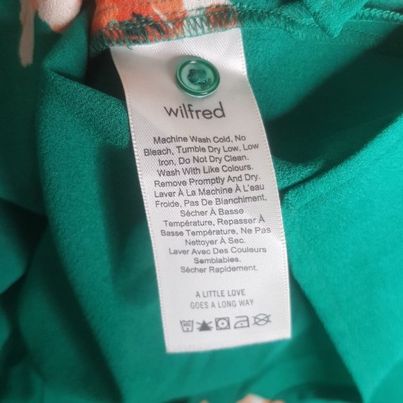 Aritzia Wilfred Lilia Green Floral Wrap Blouse - Picture 5 of 6